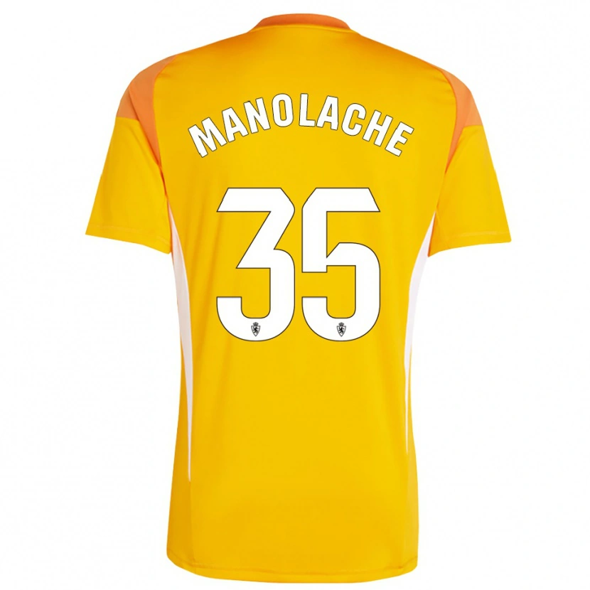 Danxen Mujer Camiseta Marcos Manolache #35 Amarillo Naranja Oscuro Portero Equipación 2025/26 La Camisa México