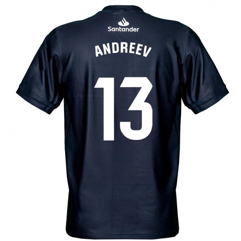 Danxen Mujer Camiseta Plamen Andreev #13 Blanco Azul Medianoche Portero Equipación 2025/26 La Camisa México
