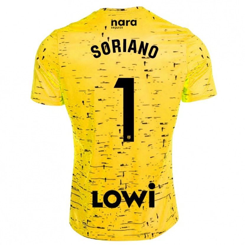 Danxen Mujer Camiseta Juan Soriano #1 Amarillo Negro Portero Equipación 2025/26 La Camisa México
