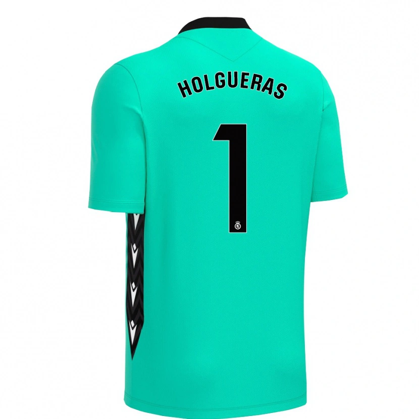 Danxen Mujer Camiseta Javi Holgueras #1 Negro Aqua Portero Equipación 2025/26 La Camisa México