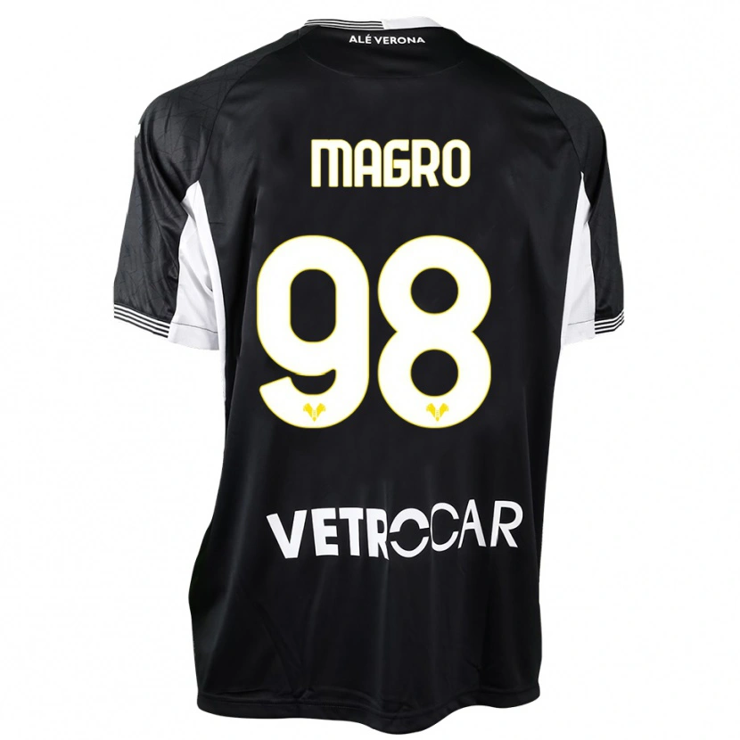 Danxen Mujer Camiseta Federico Magro #98 Negro Blanco Portero Equipación 2025/26 La Camisa México