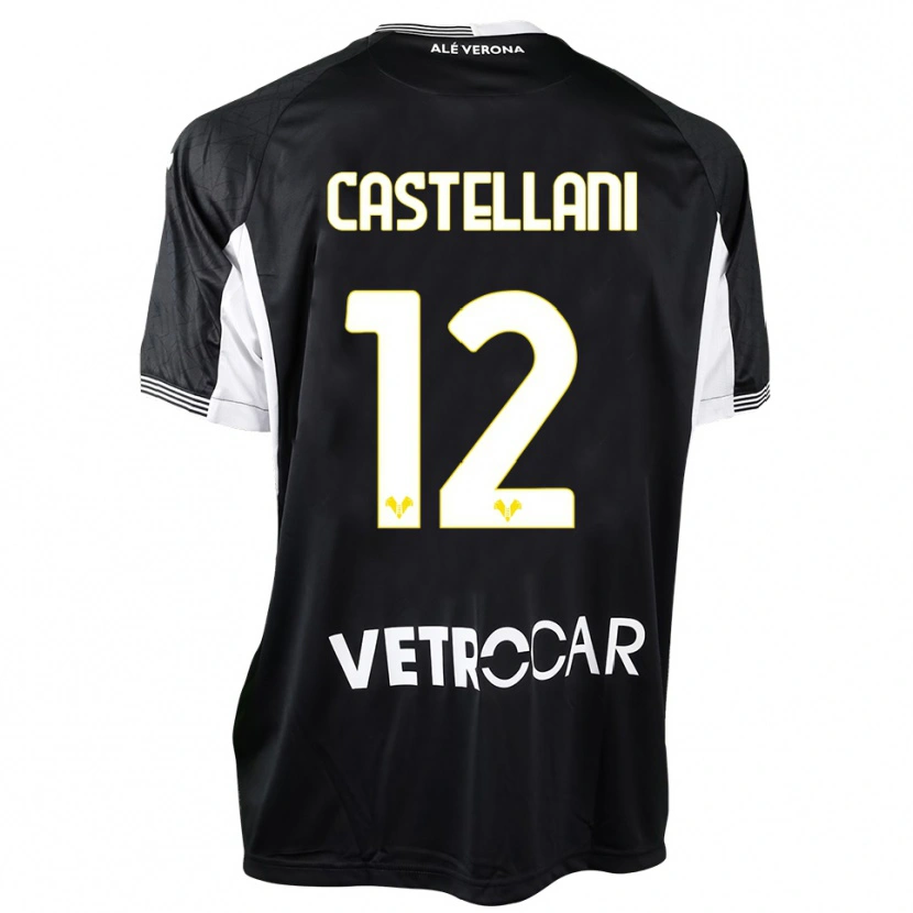 Danxen Mujer Camiseta Zeno Castellani #12 Negro Blanco Portero Equipación 2025/26 La Camisa México