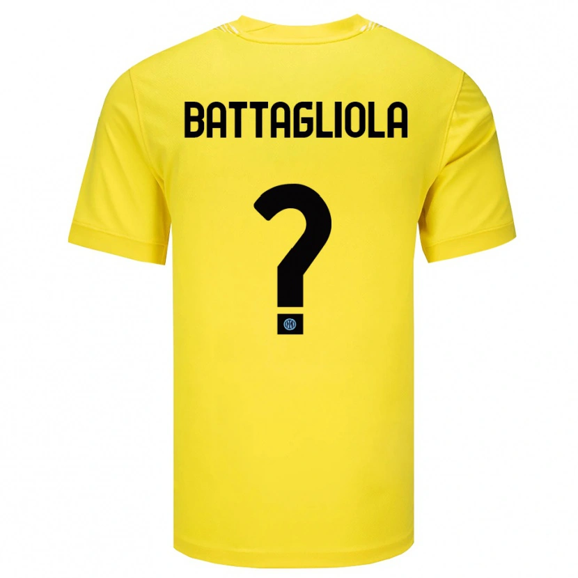Danxen Mujer Camiseta Lorenzo Battagliola #0 Amarillo Claro Negro Portero Equipación 2025/26 La Camisa México
