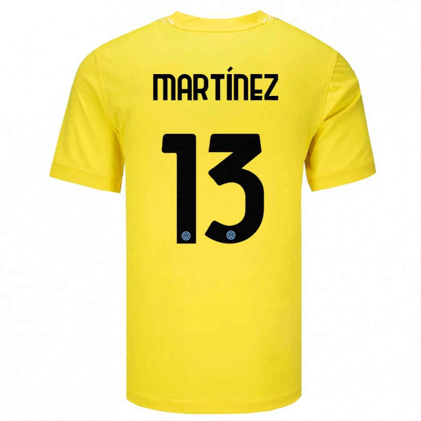 Danxen Mujer Camiseta Josep Martínez #13 Amarillo Claro Negro Portero Equipación 2025/26 La Camisa México