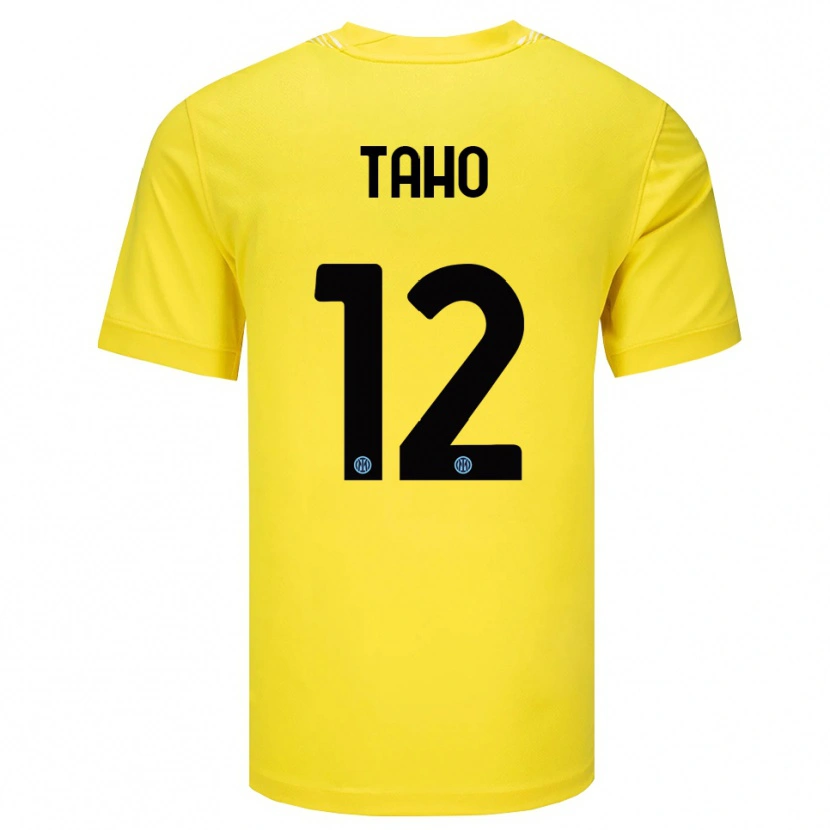 Danxen Mujer Camiseta Alain Taho #12 Amarillo Claro Negro Portero Equipación 2025/26 La Camisa México