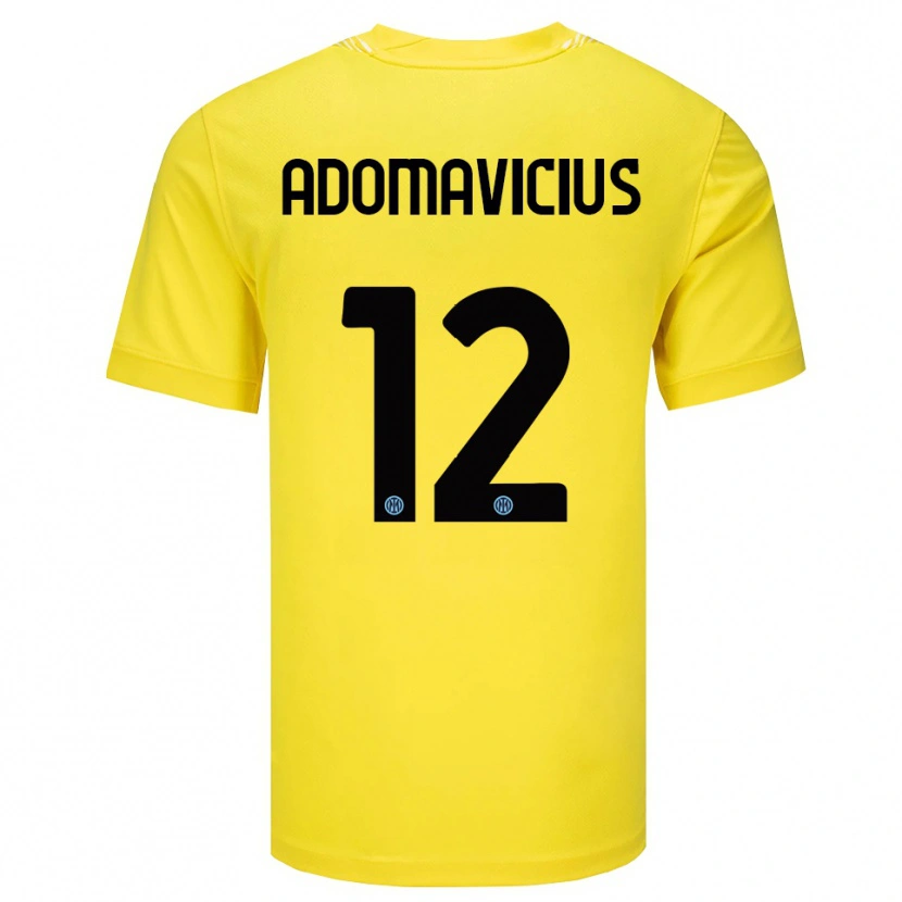 Danxen Mujer Camiseta Henrikas Adomavicius #12 Amarillo Claro Negro Portero Equipación 2025/26 La Camisa México