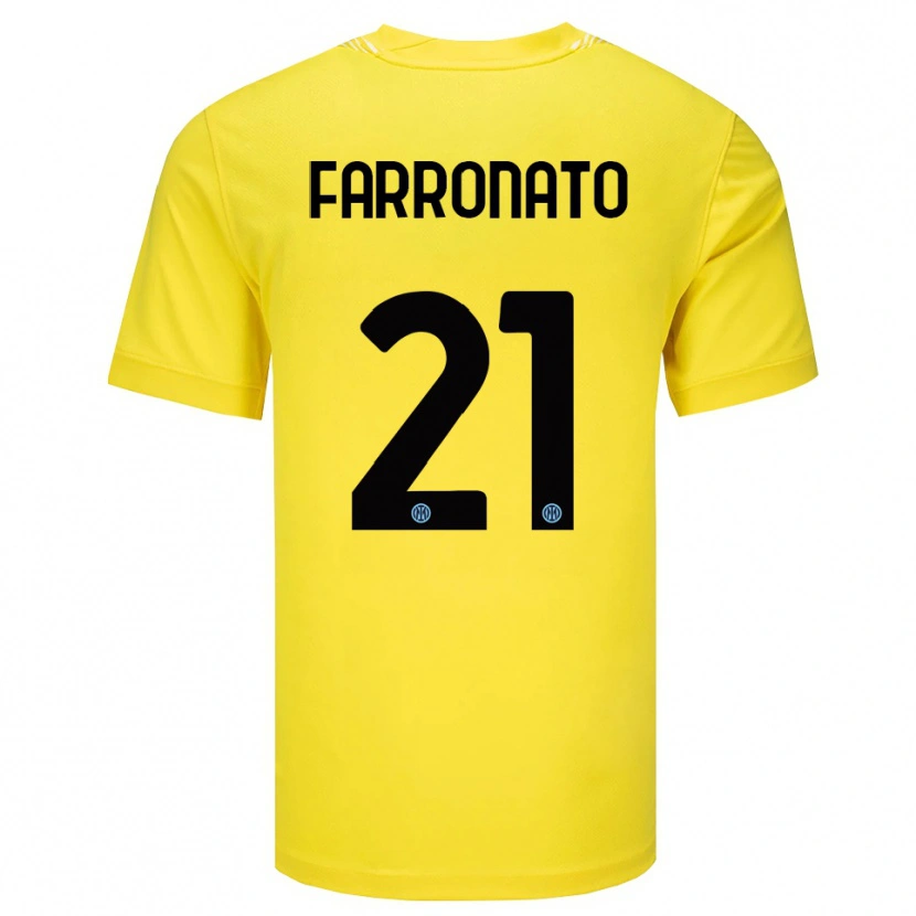 Danxen Mujer Camiseta Matteo Farronato #21 Amarillo Claro Negro Portero Equipación 2025/26 La Camisa México