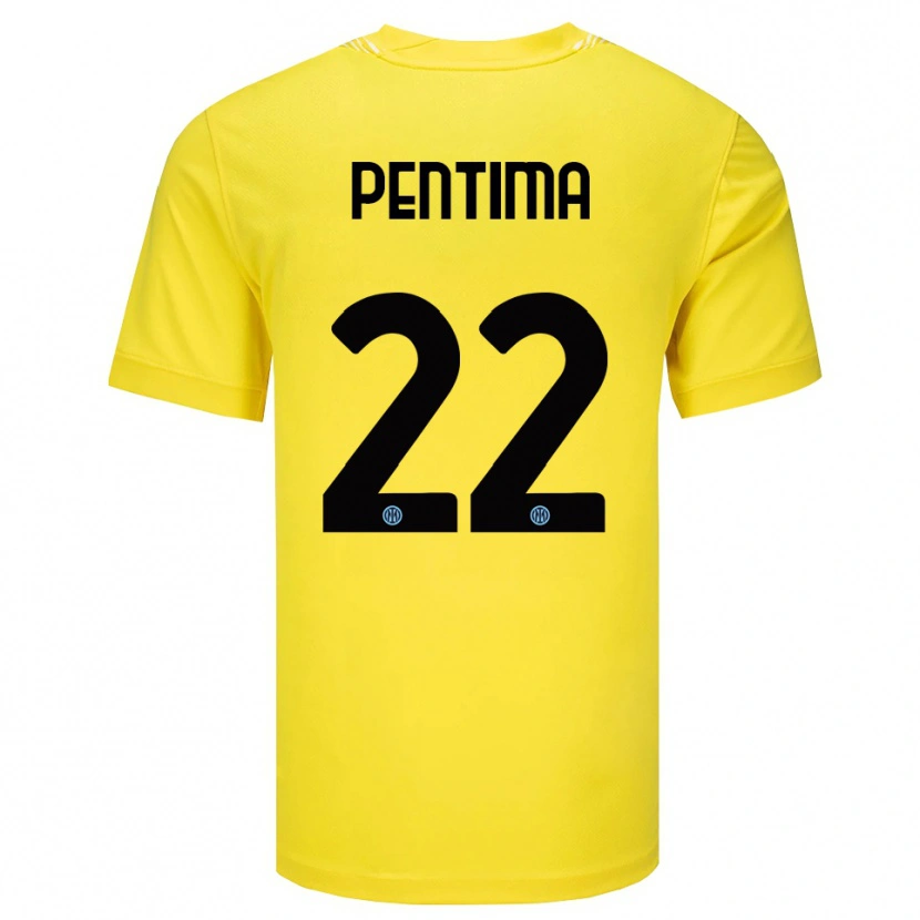Danxen Mujer Camiseta Alessandro Pentima #22 Amarillo Claro Negro Portero Equipación 2025/26 La Camisa México
