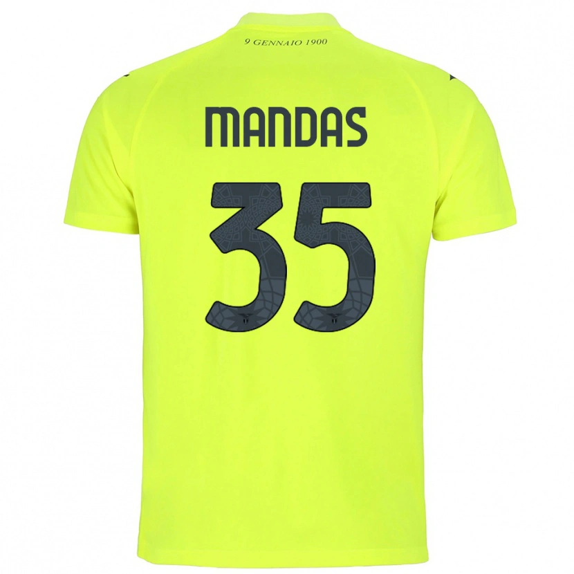Danxen Mujer Camiseta Christos Mandas #35 Verde Fluorescente Portero Equipación 2025/26 La Camisa México