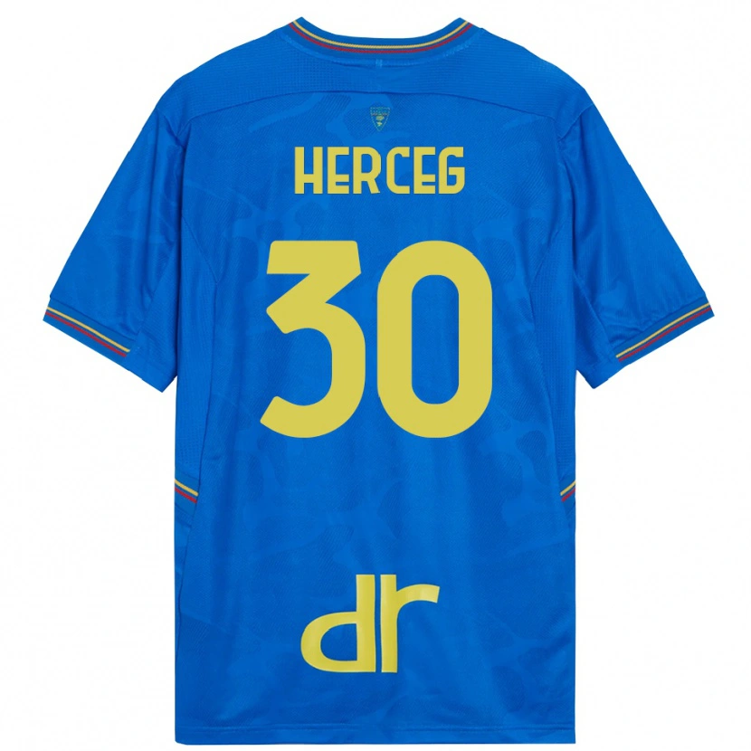 Danxen Mujer Camiseta Lovro Herceg #30 Azul Real Marrón Portero Equipación 2025/26 La Camisa México
