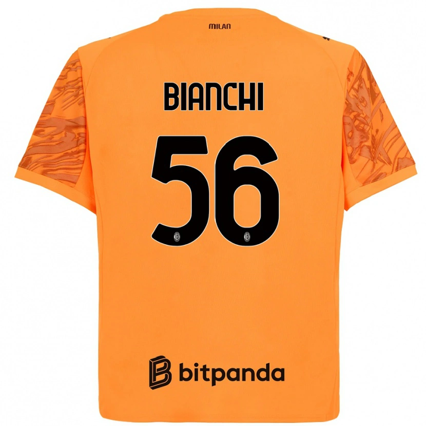 Danxen Mujer Camiseta Alessandro Bianchi #56 Naranja Amarillo Negro Portero Equipación 2025/26 La Camisa México