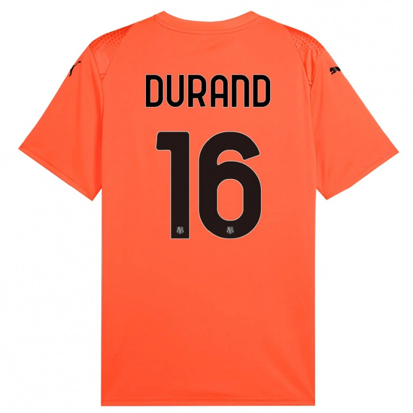 Danxen Mujer Camiseta Solène Durand #16 Naranja Negro Portero Equipación 2025/26 La Camisa México