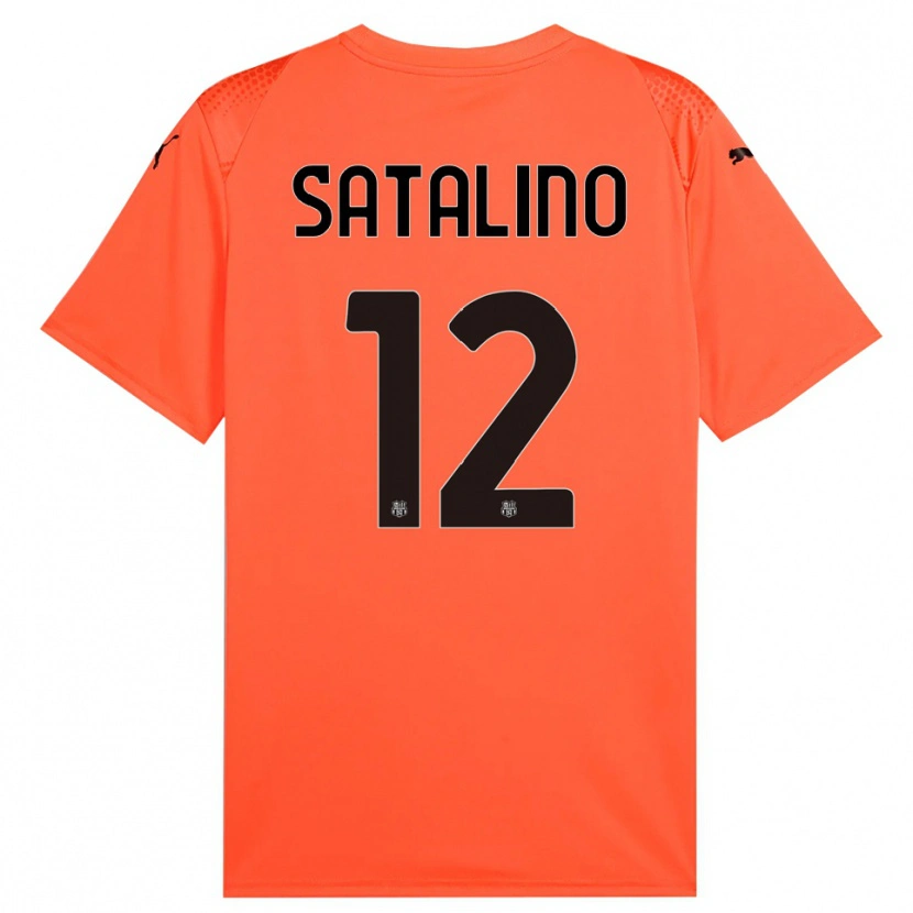 Danxen Mujer Camiseta Giacomo Satalino #12 Naranja Negro Portero Equipación 2025/26 La Camisa México
