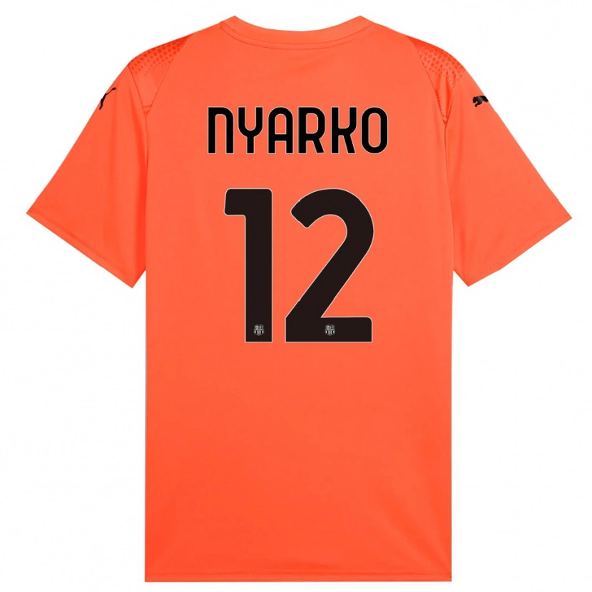 Danxen Mujer Camiseta Lorenzo Nyarko #12 Naranja Negro Portero Equipación 2025/26 La Camisa México