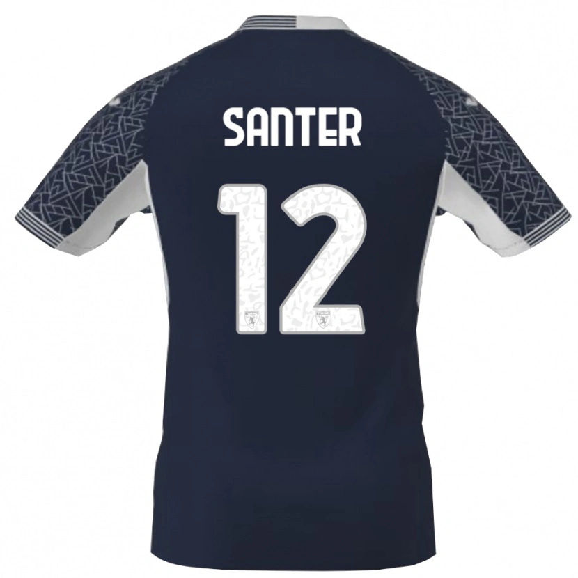 Danxen Mujer Camiseta Leonardo Santer #12 Azul Negro Blanco Portero Equipación 2025/26 La Camisa México