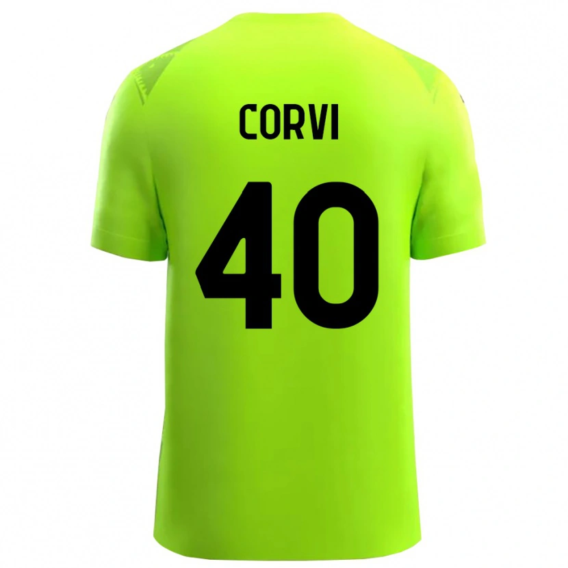 Danxen Mujer Camiseta Edoardo Corvi #40 Verde Césped Negro Portero Equipación 2025/26 La Camisa México