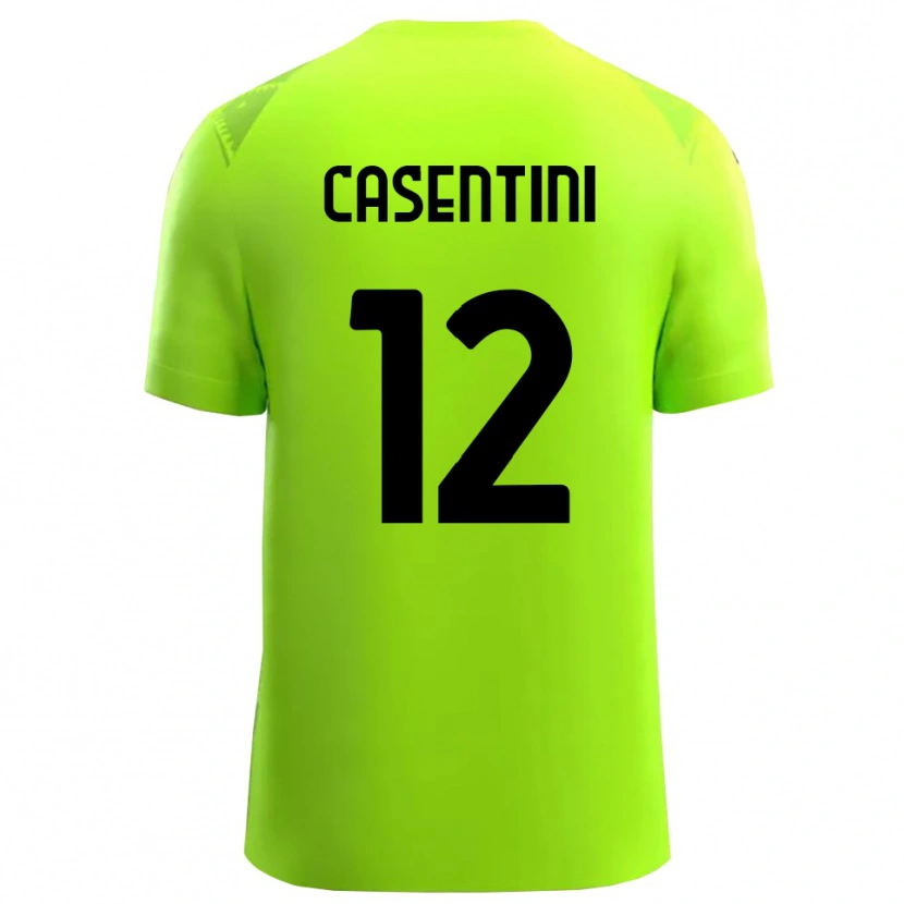 Danxen Mujer Camiseta Gabriele Casentini #12 Verde Césped Negro Portero Equipación 2025/26 La Camisa México