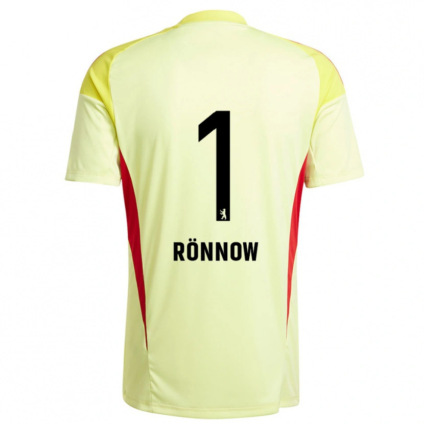 Danxen Mujer Camiseta Frederik Rönnow #1 Amarillo Claro Negro Portero Equipación 2025/26 La Camisa México
