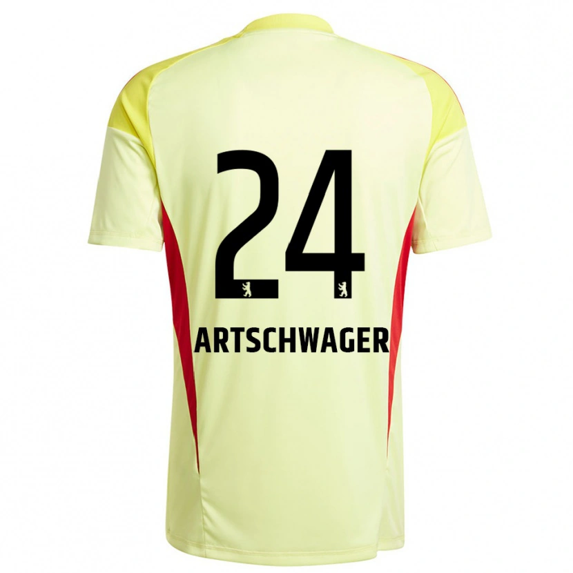 Danxen Mujer Camiseta Finn Artschwager #24 Amarillo Claro Negro Portero Equipación 2025/26 La Camisa México