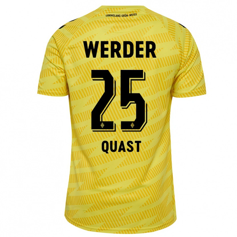 Danxen Mujer Camiseta Soenke Quast #25 Amarillo Negro Portero Equipación 2025/26 La Camisa México