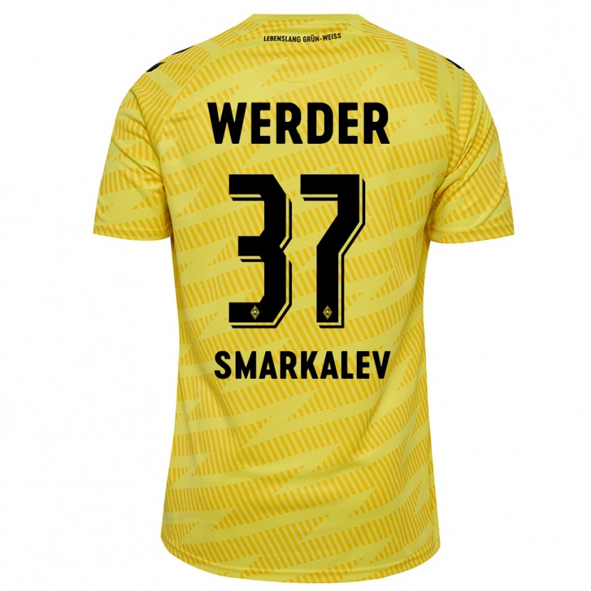 Danxen Mujer Camiseta Stefan Smarkalev #37 Amarillo Negro Portero Equipación 2025/26 La Camisa México