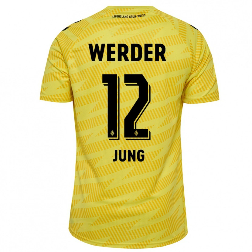 Danxen Mujer Camiseta Hugo Jung #12 Amarillo Negro Portero Equipación 2025/26 La Camisa México