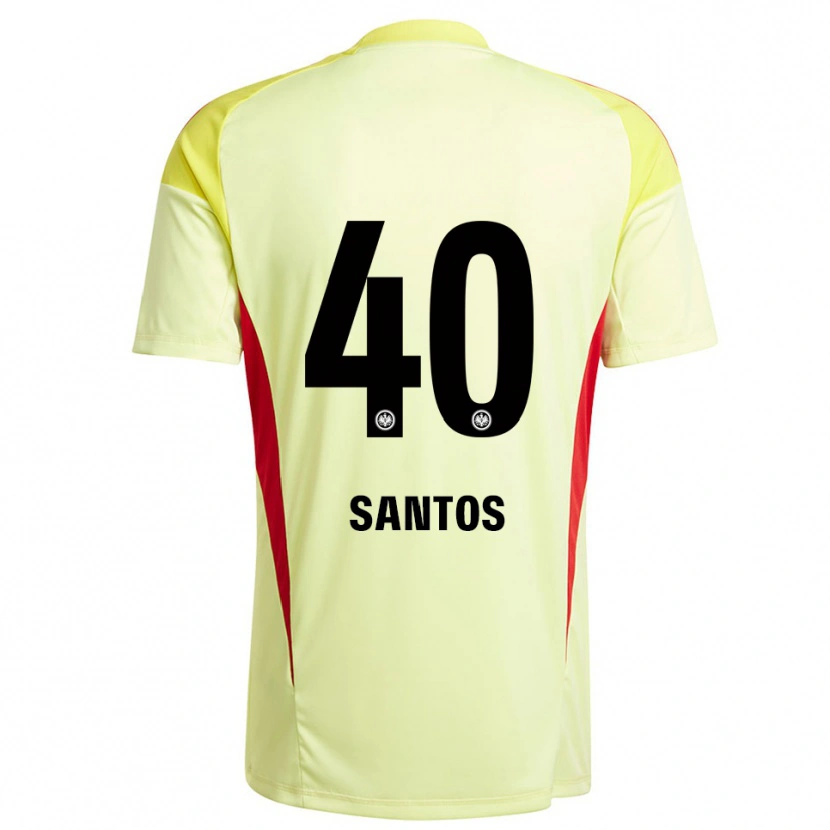 Danxen Mujer Camiseta Kauã Santos #40 Amarillo Claro Negro Portero Equipación 2025/26 La Camisa México