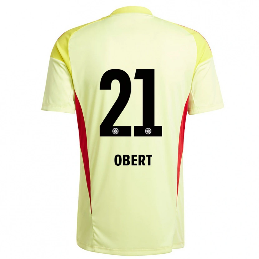 Danxen Mujer Camiseta Yuriy Obert #21 Amarillo Claro Negro Portero Equipación 2025/26 La Camisa México