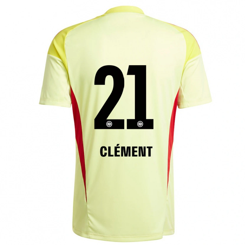 Danxen Mujer Camiseta Noah Clément #21 Amarillo Claro Negro Portero Equipación 2025/26 La Camisa México