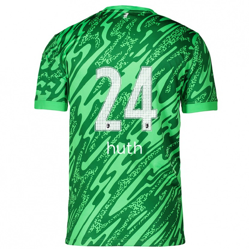 Danxen Mujer Camiseta Jannik Huth #24 Verde Blanco Portero Equipación 2025/26 La Camisa México