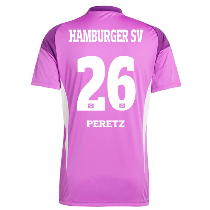 Danxen Mujer Camiseta Daniel Peretz #26 Blanco Lila Púrpura Portero Equipación 2025/26 La Camisa México