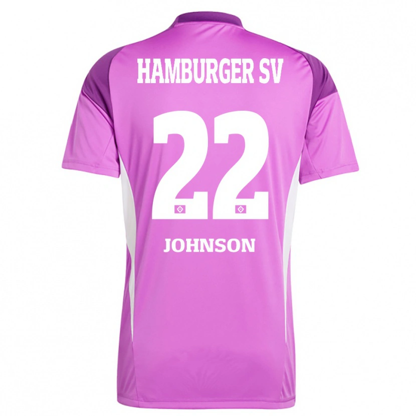 Danxen Mujer Camiseta Emmanuel Johnson #22 Blanco Lila Púrpura Portero Equipación 2025/26 La Camisa México