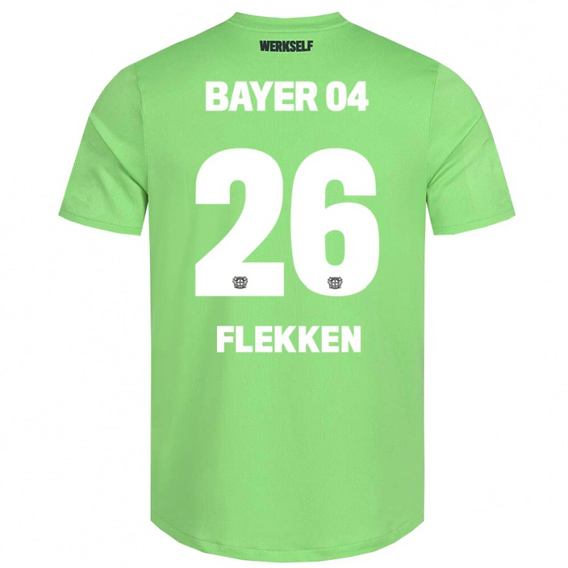 Danxen Mujer Camiseta Mark Flekken #26 Verde Claro Blanco Portero Equipación 2025/26 La Camisa México