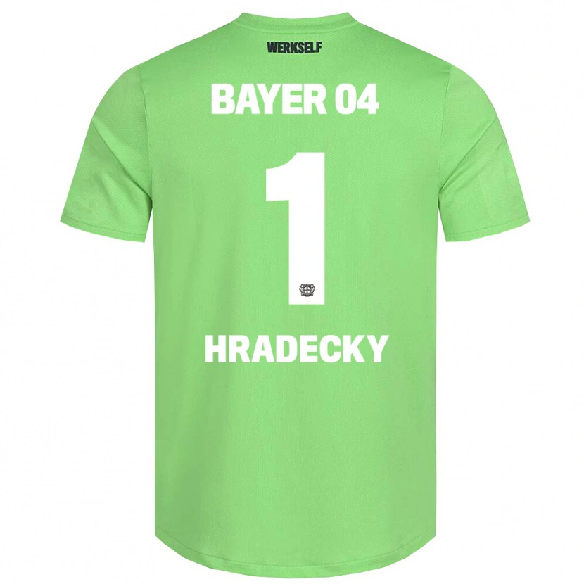 Danxen Mujer Camiseta Lukas Hradecky #1 Verde Claro Blanco Portero Equipación 2025/26 La Camisa México