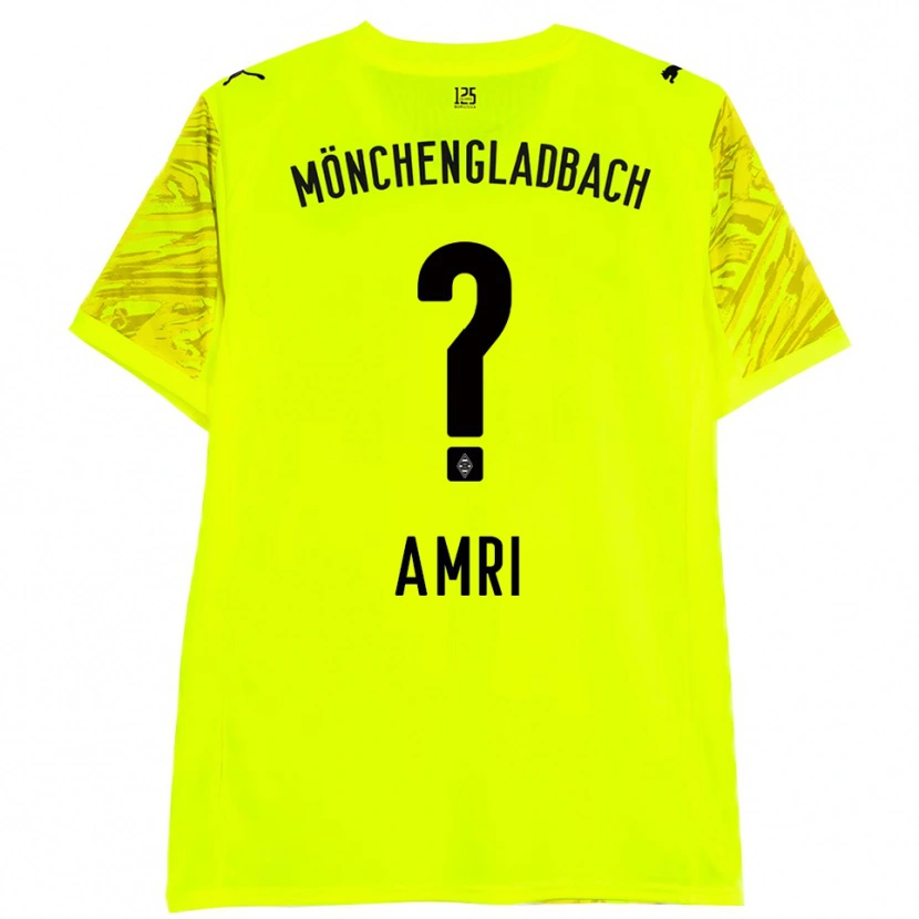 Danxen Mujer Camiseta Abdelrahman Amri #0 Amarillo Negro Portero Equipación 2025/26 La Camisa México