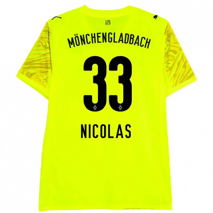 Danxen Mujer Camiseta Moritz Nicolas #33 Amarillo Negro Portero Equipación 2025/26 La Camisa México