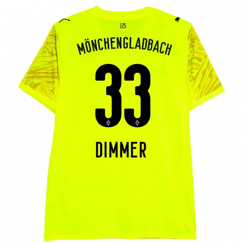 Danxen Mujer Camiseta Florian Dimmer #33 Amarillo Negro Portero Equipación 2025/26 La Camisa México