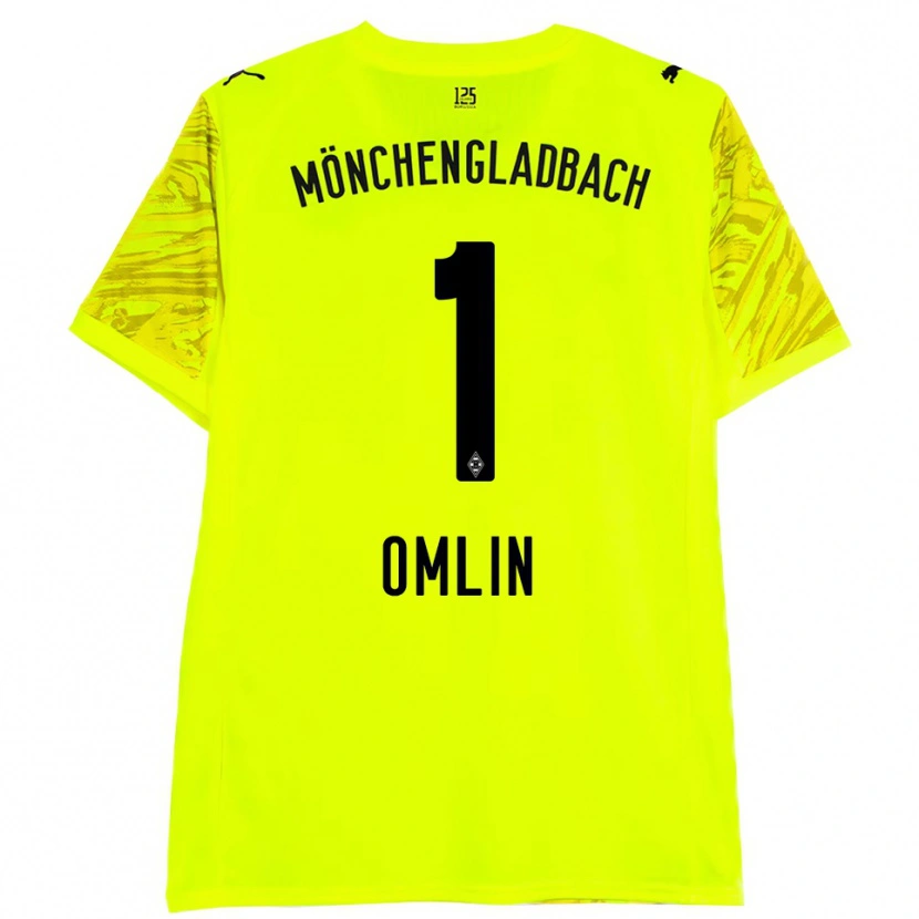 Danxen Mujer Camiseta Jonas Omlin #1 Amarillo Negro Portero Equipación 2025/26 La Camisa México