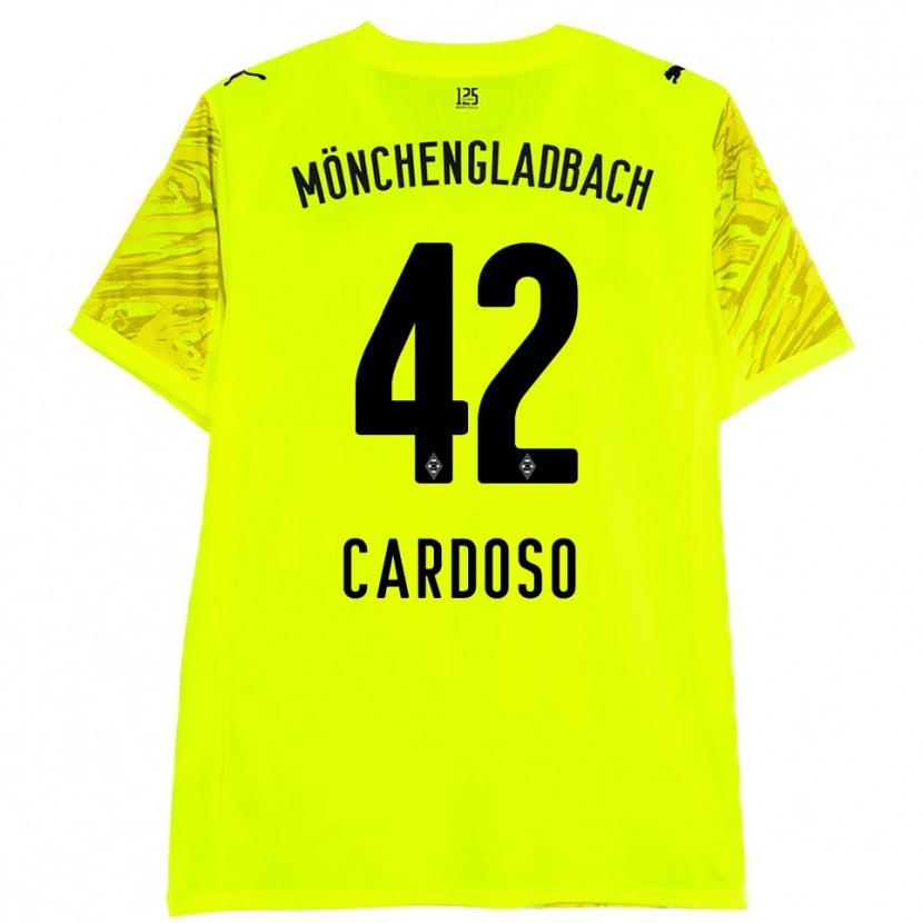Danxen Mujer Camiseta Tiago Pereira Cardoso #42 Amarillo Negro Portero Equipación 2025/26 La Camisa México