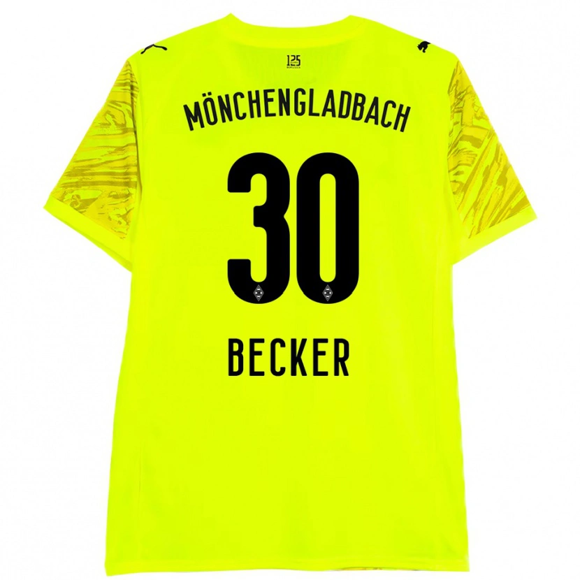 Danxen Mujer Camiseta Benjamin Becker #30 Amarillo Negro Portero Equipación 2025/26 La Camisa México