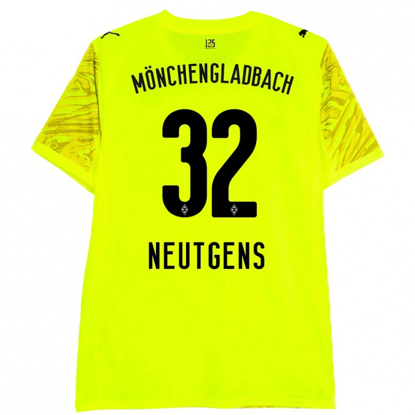 Danxen Mujer Camiseta Maximilian Neutgens #32 Amarillo Negro Portero Equipación 2025/26 La Camisa México