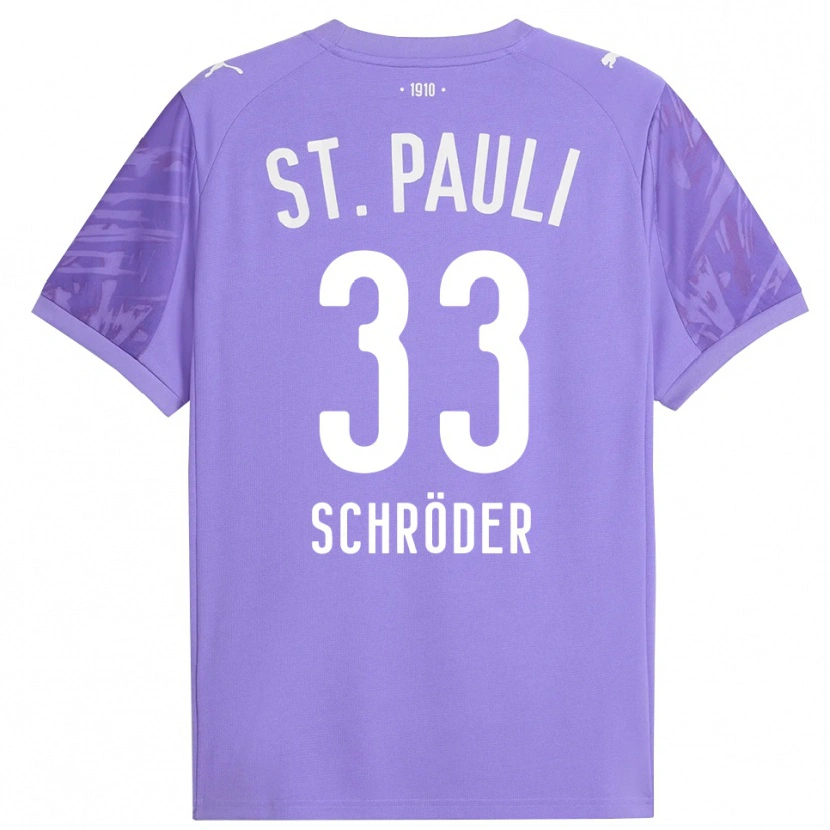 Danxen Mujer Camiseta Lennard Schröder #33 Púrpura Medio Negro Portero Equipación 2025/26 La Camisa México