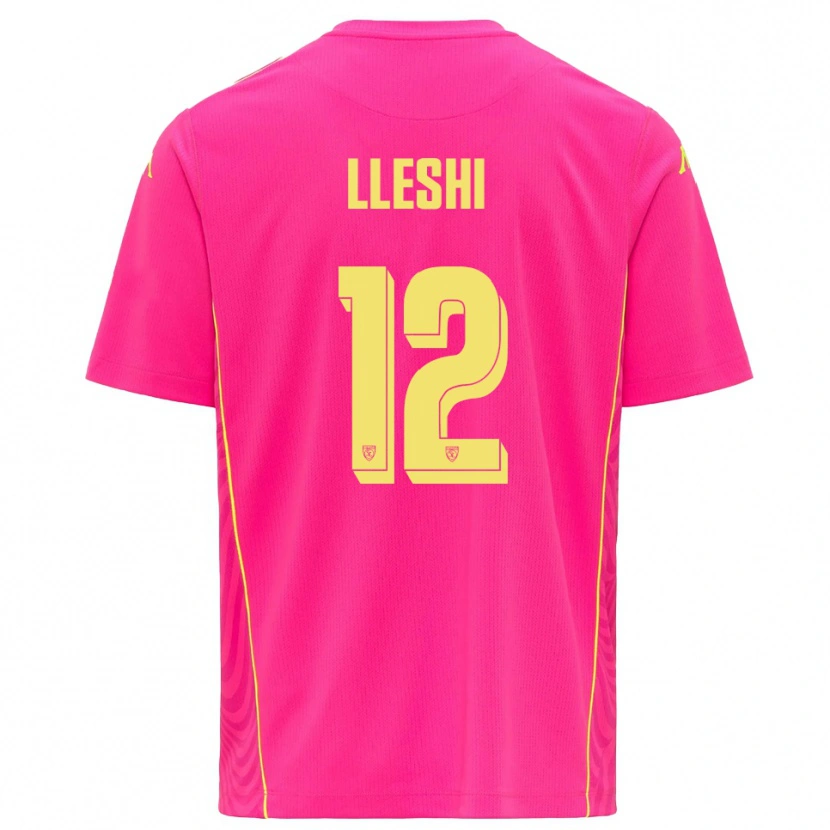 Danxen Mujer Camiseta Leonardo Lleshi #12 Rosa Oscuro Amarillo Portero Equipación 2025/26 La Camisa México