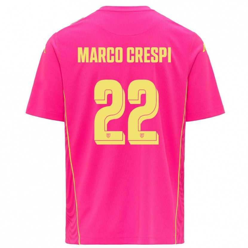 Danxen Mujer Camiseta Gian Marco Crespi #22 Rosa Oscuro Amarillo Portero Equipación 2025/26 La Camisa México