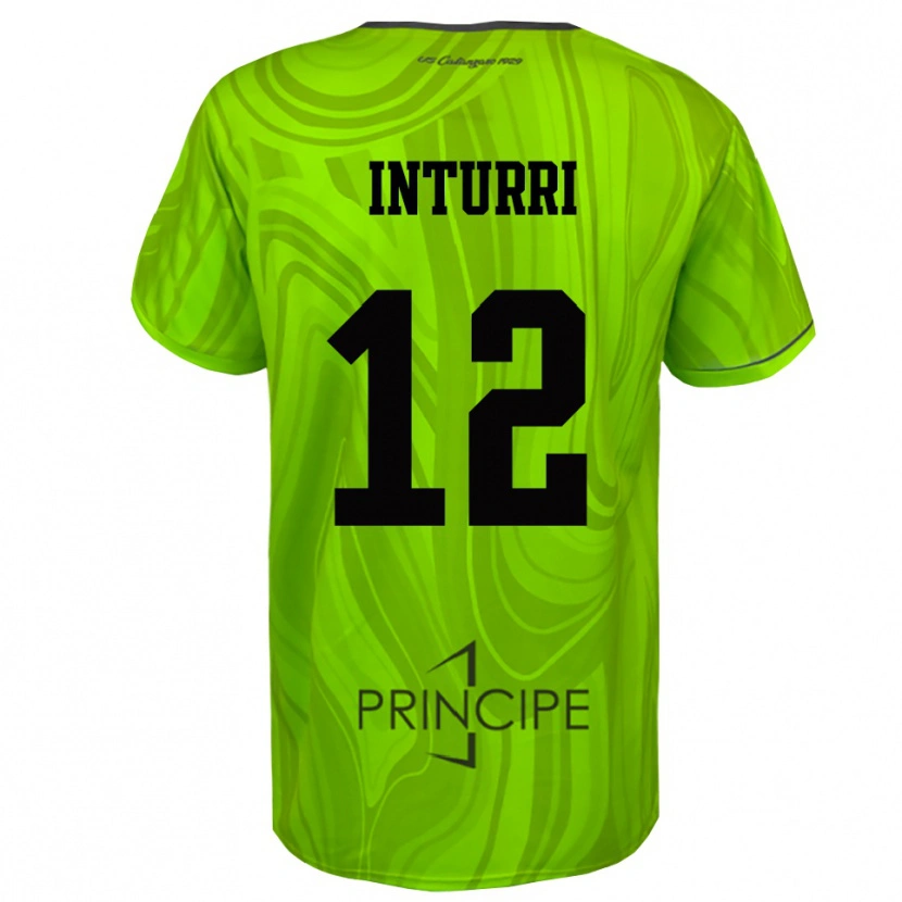 Danxen Mujer Camiseta Roberto Inturri #12 Verde Amarillo Negro Portero Equipación 2025/26 La Camisa México