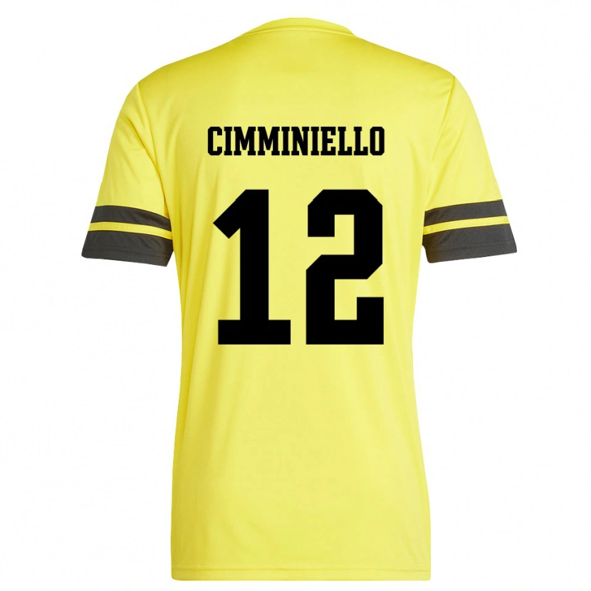Danxen Mujer Camiseta Leon Cimminiello #12 Amarillo Negro Portero Equipación 2025/26 La Camisa México