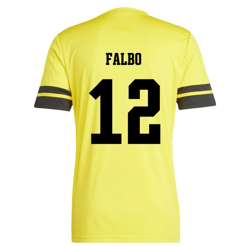 Danxen Mujer Camiseta Francesco Falbo #12 Amarillo Negro Portero Equipación 2025/26 La Camisa México