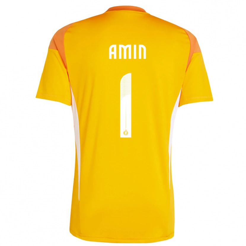 Danxen Mujer Camiseta Amin Al-Bukhari #1 Naranja Amarillo Blanco Portero Equipación 2025/26 La Camisa México