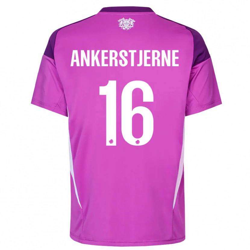 Danxen Mujer Camiseta Ida Ankerstjerne #16 Lila Morado Blanco Portero Equipación 2025/26 La Camisa México