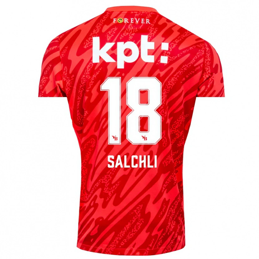 Danxen Mujer Camiseta Ruben Salchli #18 Rojo Blanco Portero Equipación 2025/26 La Camisa México